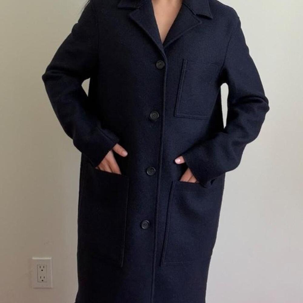 Arket Navy Wool Coat
